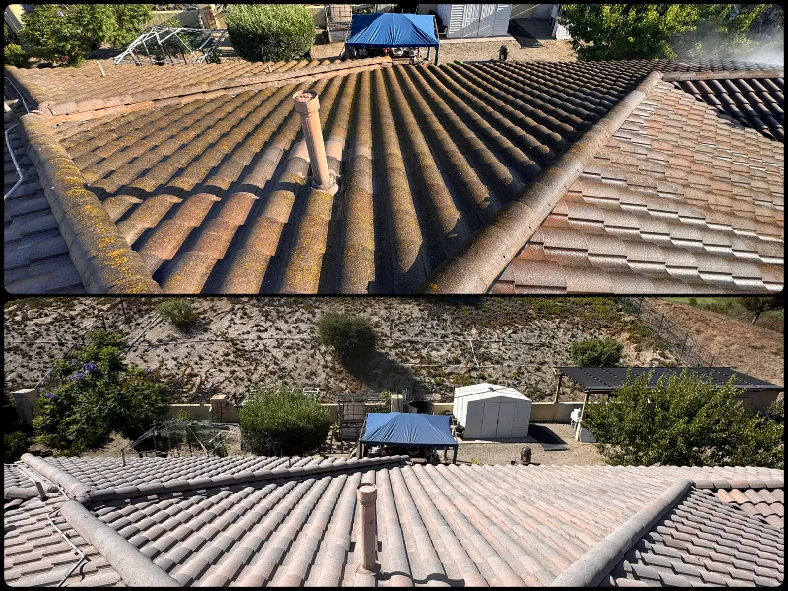 Owner-supplied tile roof cleaning comparison
