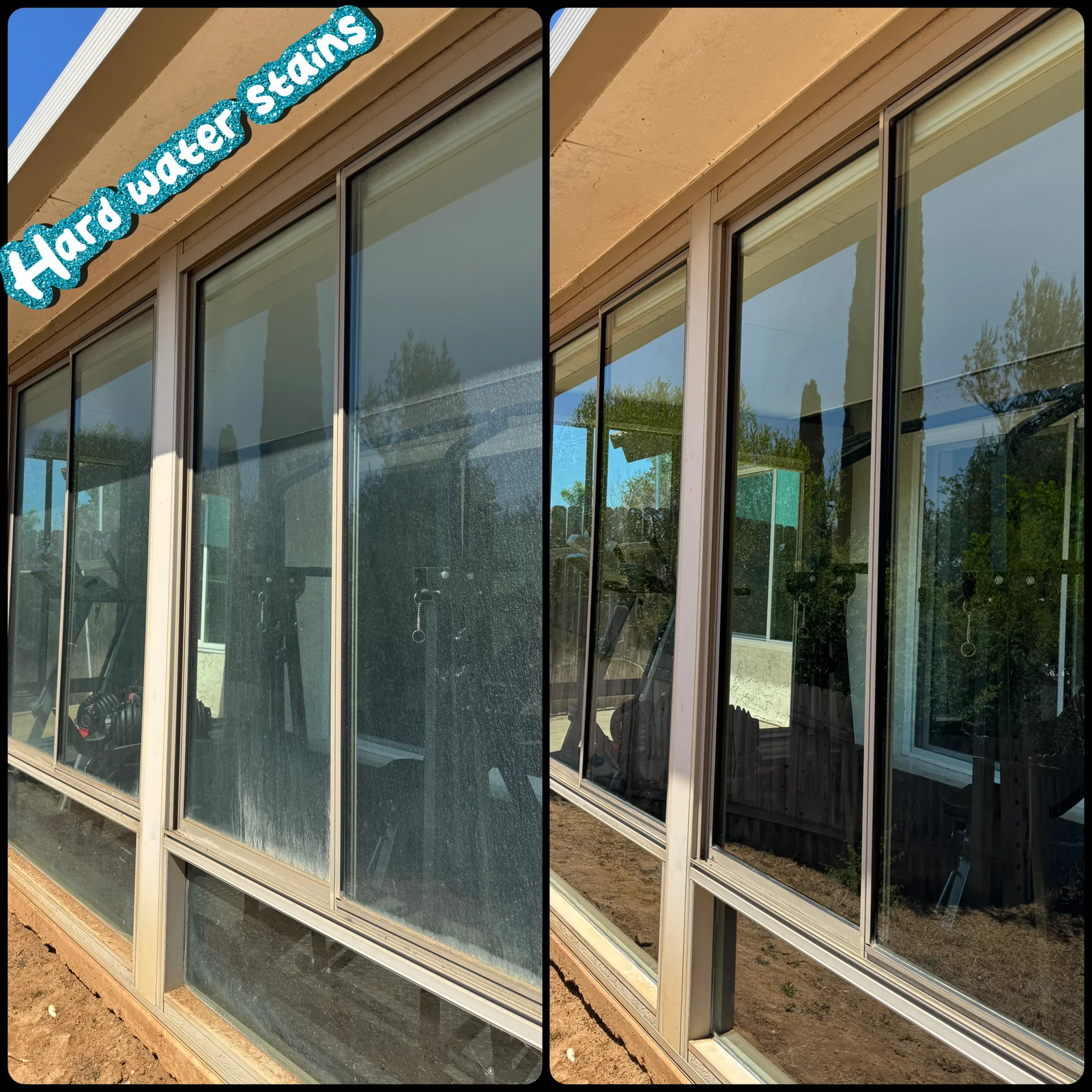 Owner-supplied window cleaning before and after comparison