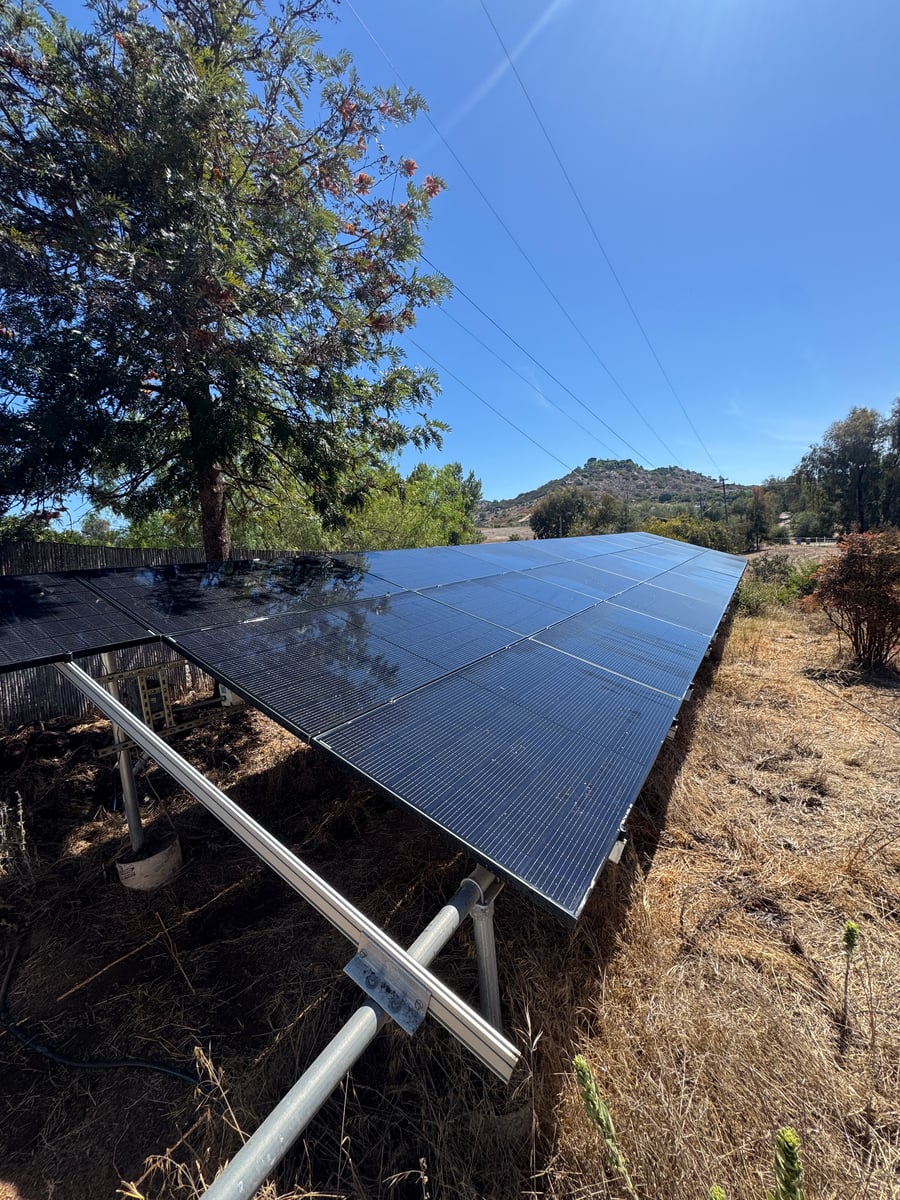 Ground mounted solar panel cleaning and maintenance service