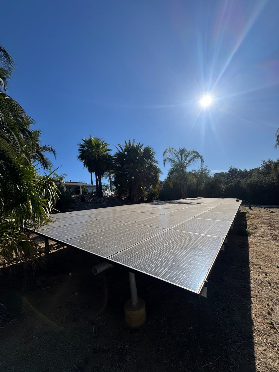 Ground mounted solar panel cleaning and maintenance service