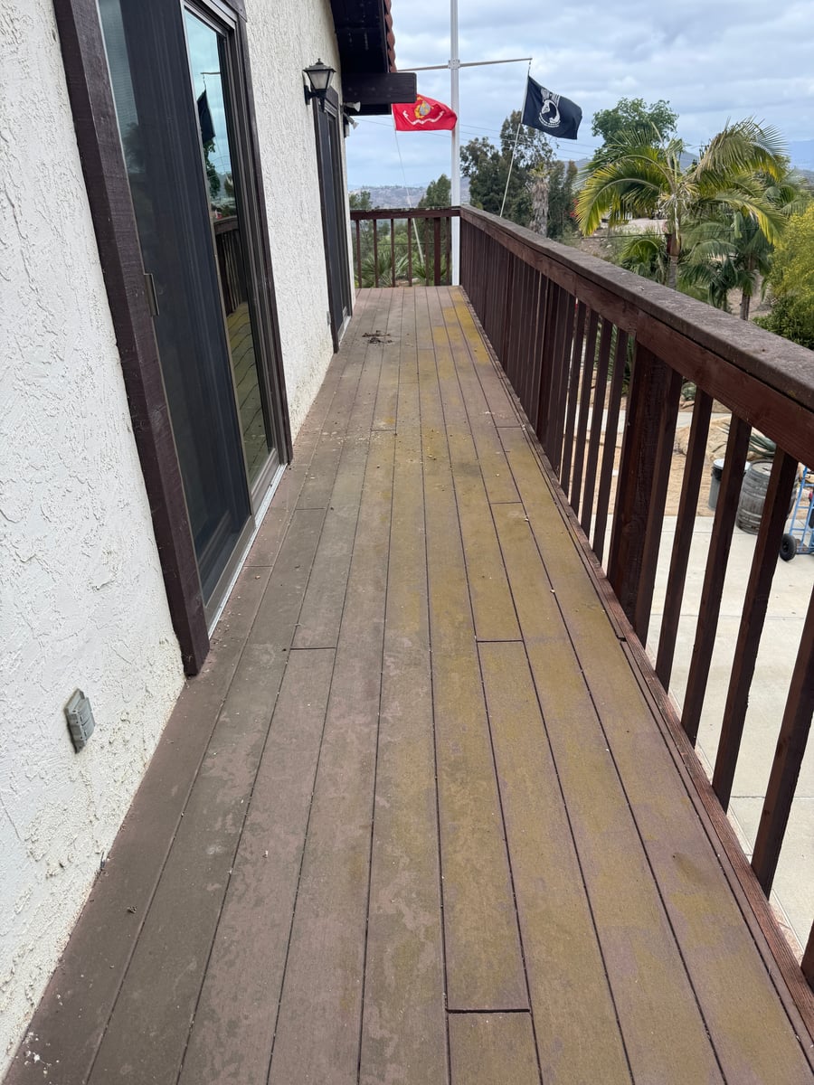 Deck algae removal and professional exterior pressure washing