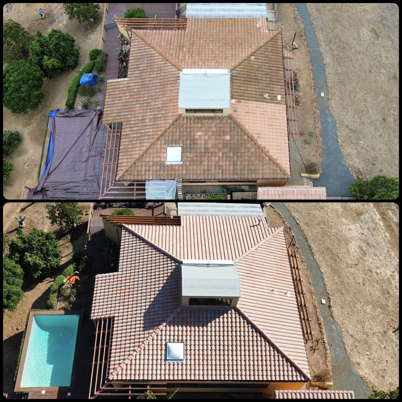 Roof pressure washing and exterior window cleaning services